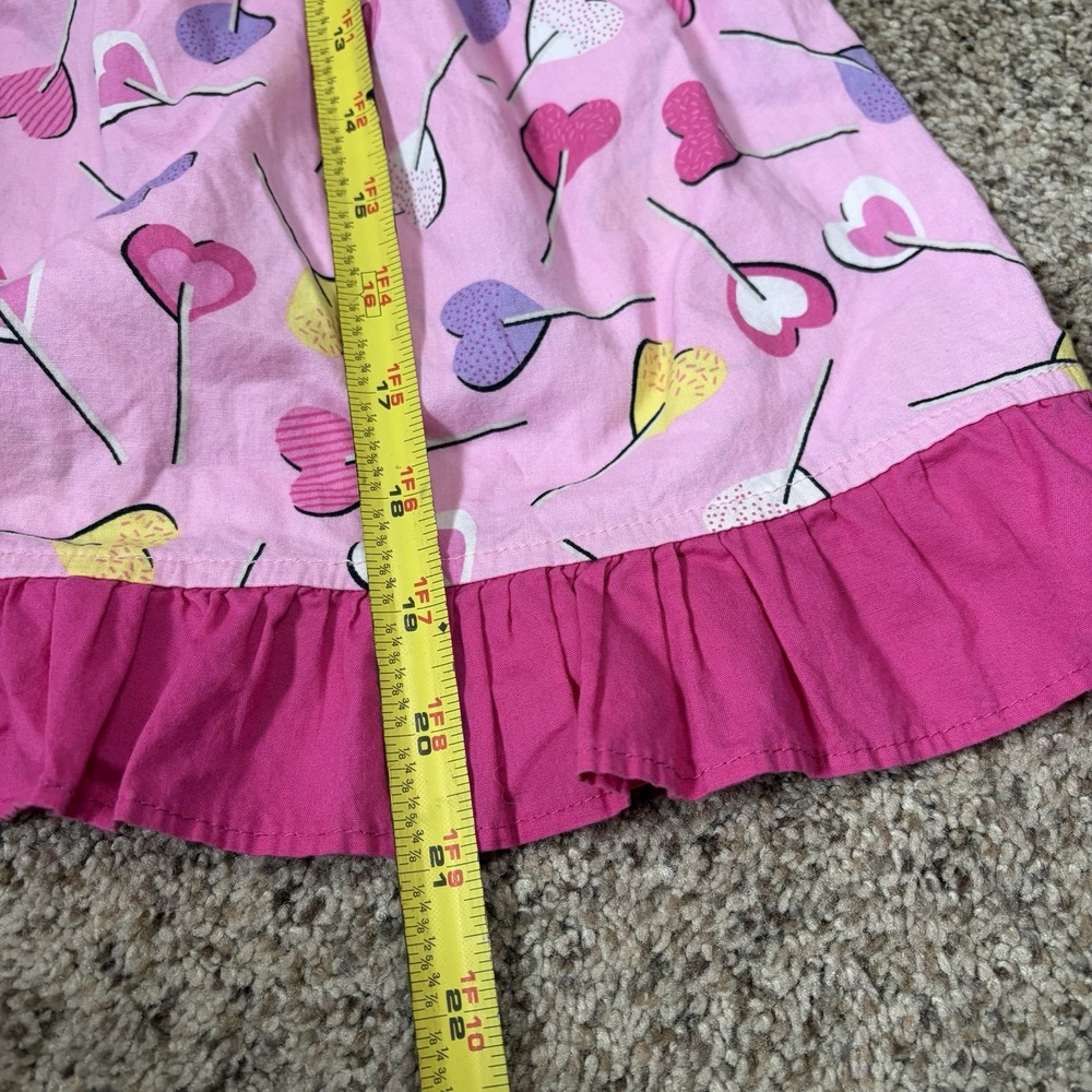 Blueberi Boulevard Girls Pink Candy Heart Ruffle 4T Party Dress Valentine Cotton - Picture 7 of 7